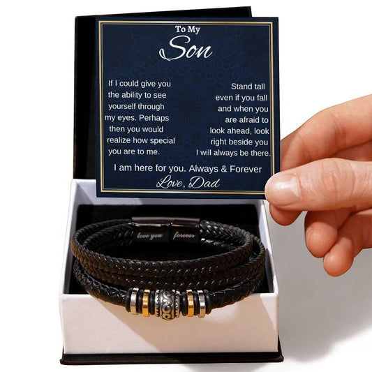To My Son Bracelet Gift, Personalized Birthday Gift for Son, Christmas Gift for Son From Dad - Family Gear Collections
