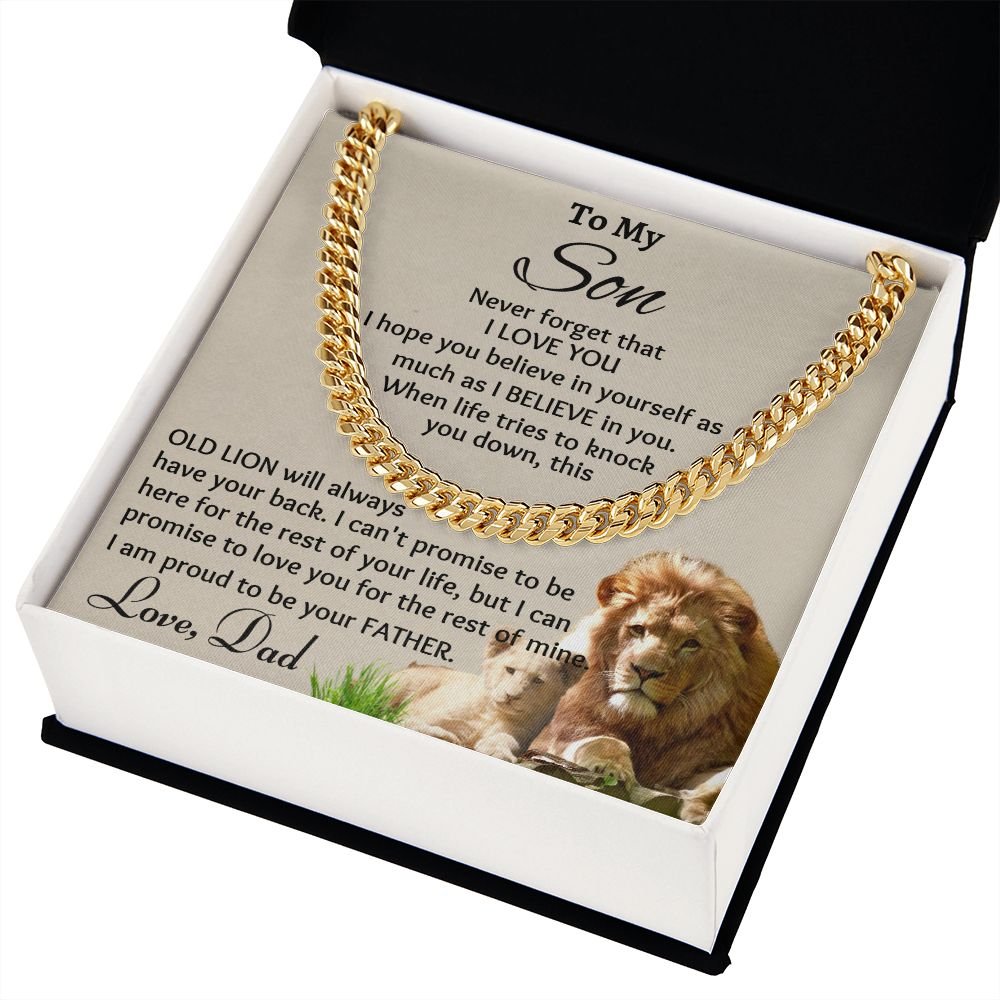 To My Son Cuban Chain Link Never Forget I Love You - Family Gear Collections