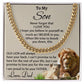 To My Son Cuban Chain Link Never Forget I Love You - Family Gear Collections