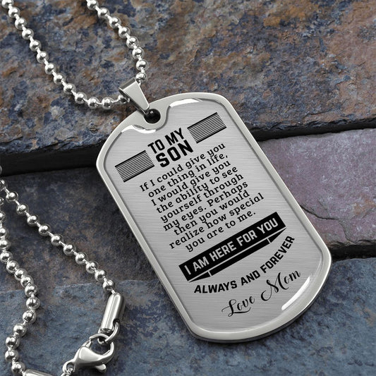 To My Son Dogtag Necklace Gift, Birthday Gift For Son, Christmas Gift From Mom To Son, Graduation Gift - Family Gear Collections