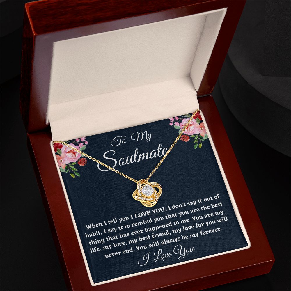 To My Soulmate, Love Knot Necklace, Christmas Gift, Birthday Gift For Her, I l Love You. - Family Gear Collections