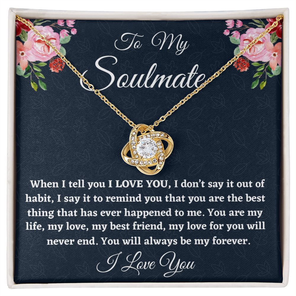 To My Soulmate, Love Knot Necklace, Christmas Gift, Birthday Gift For Her, I l Love You. - Family Gear Collections