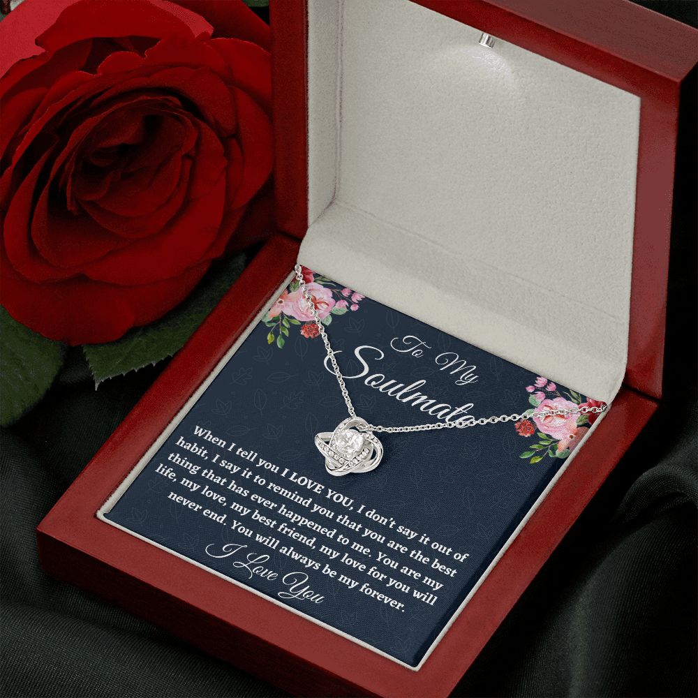 To My Soulmate, Love Knot Necklace, Christmas Gift, Birthday Gift For Her, I l Love You. - Family Gear Collections