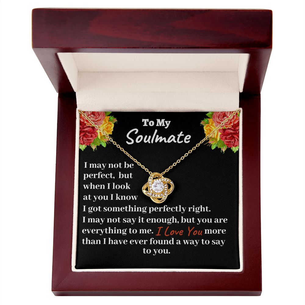 To My Soulmate Love Knot Necklace, Christmas Gift for Her, Wife or Girlfriend Birthday Gift - Family Gear Collections