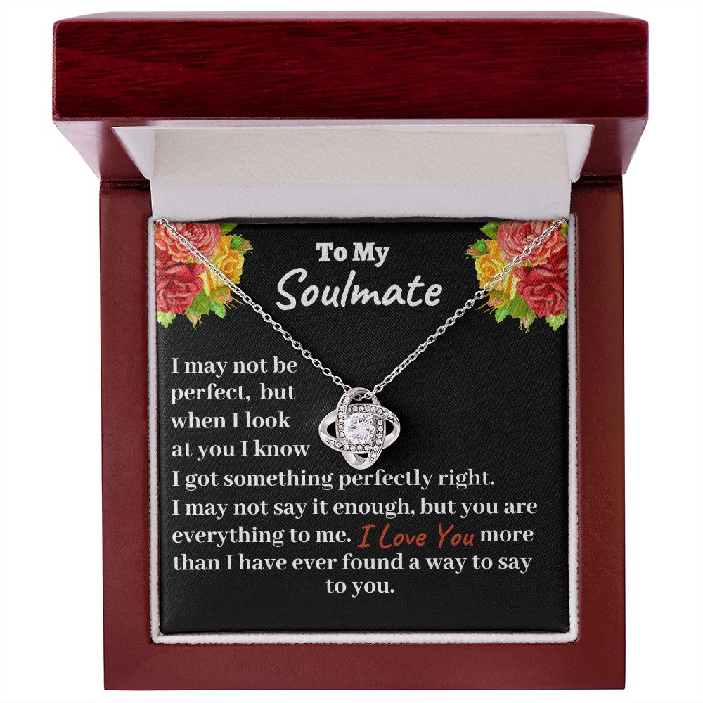 To My Soulmate Love Knot Necklace, Christmas Gift for Her, Wife or Girlfriend Birthday Gift - Family Gear Collections