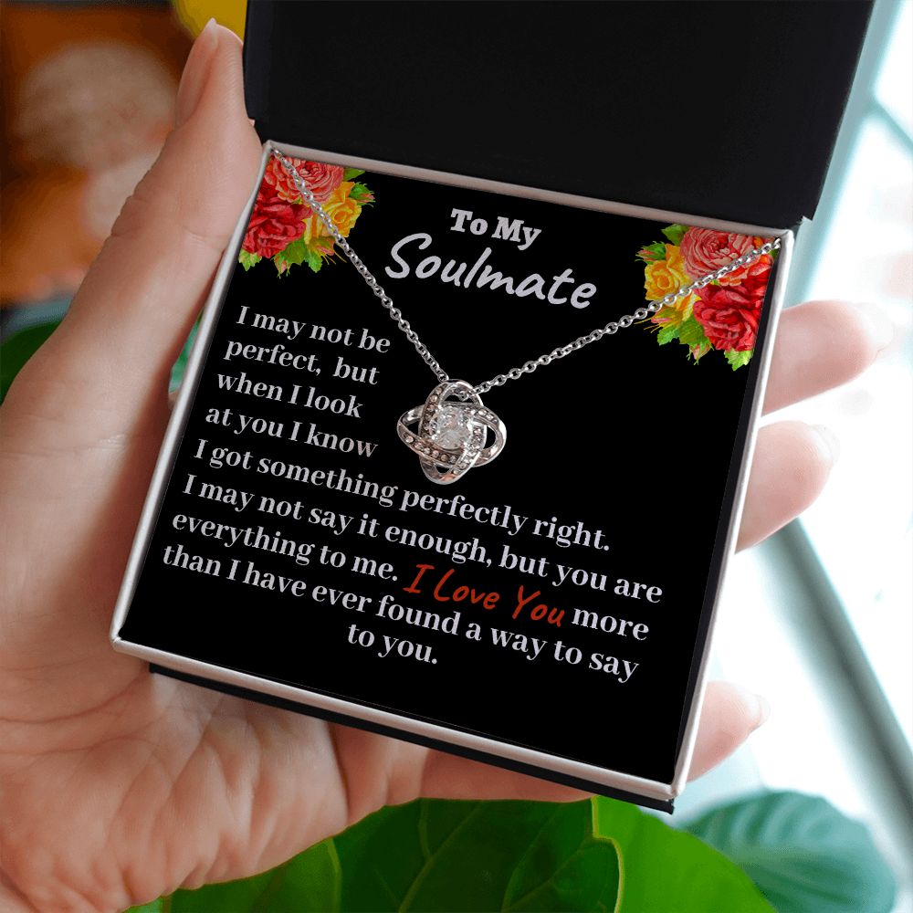 To My Soulmate Love Knot Necklace, Christmas Gift for Her, Wife or Girlfriend Birthday Gift - Family Gear Collections