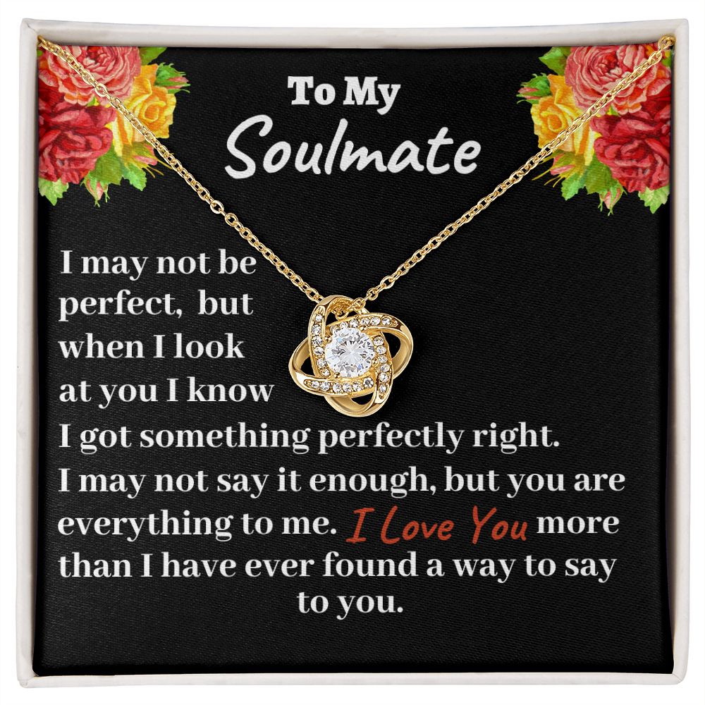 To My Soulmate Love Knot Necklace, Christmas Gift for Her, Wife or Girlfriend Birthday Gift - Family Gear Collections